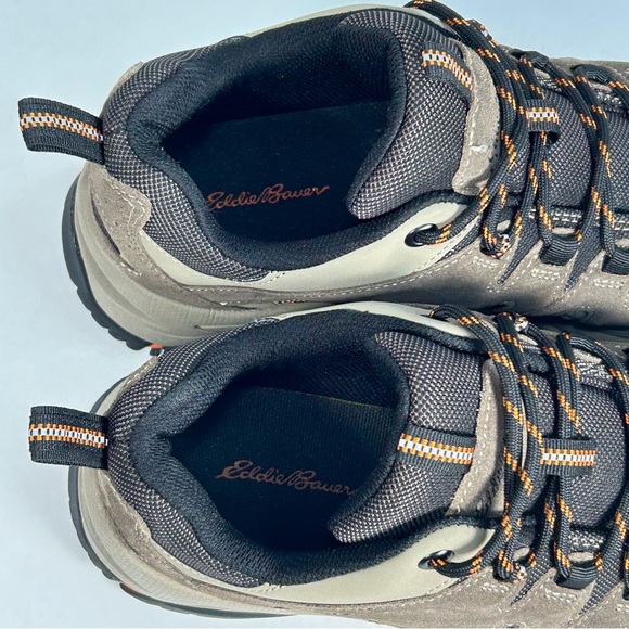 New Eddie Bauer Trail Hiking Outdoor Sneaker Leather Brown/ Orange Shoe; Men’s 8 - Picture 13 of 16